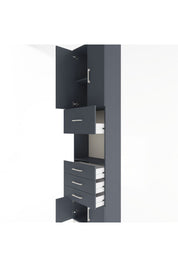 Arges Dolap 3 Raflı 4 Çekmeceli 4 Kapaklı 60x30x243 Antrasit-Antrasit
