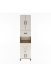 Arges Dolap 3 Raflı 4 Çekmeceli 4 Kapaklı 60x30x243 Çam-Aytaşı