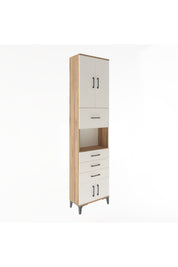 Arges Dolap 3 Raflı 4 Çekmeceli 4 Kapaklı 60x30x243 Çam-Aytaşı