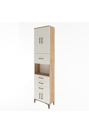 Arges Dolap 3 Raflı 4 Çekmeceli 4 Kapaklı 60x30x243 Çam-Aytaşı