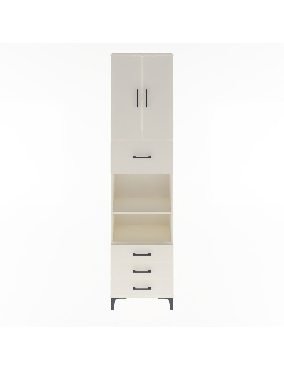 Arges Dolap 4 Raflı 4 Çekmeceli 2 Kapaklı 60x30x243 Aytaşı-Aytaşı