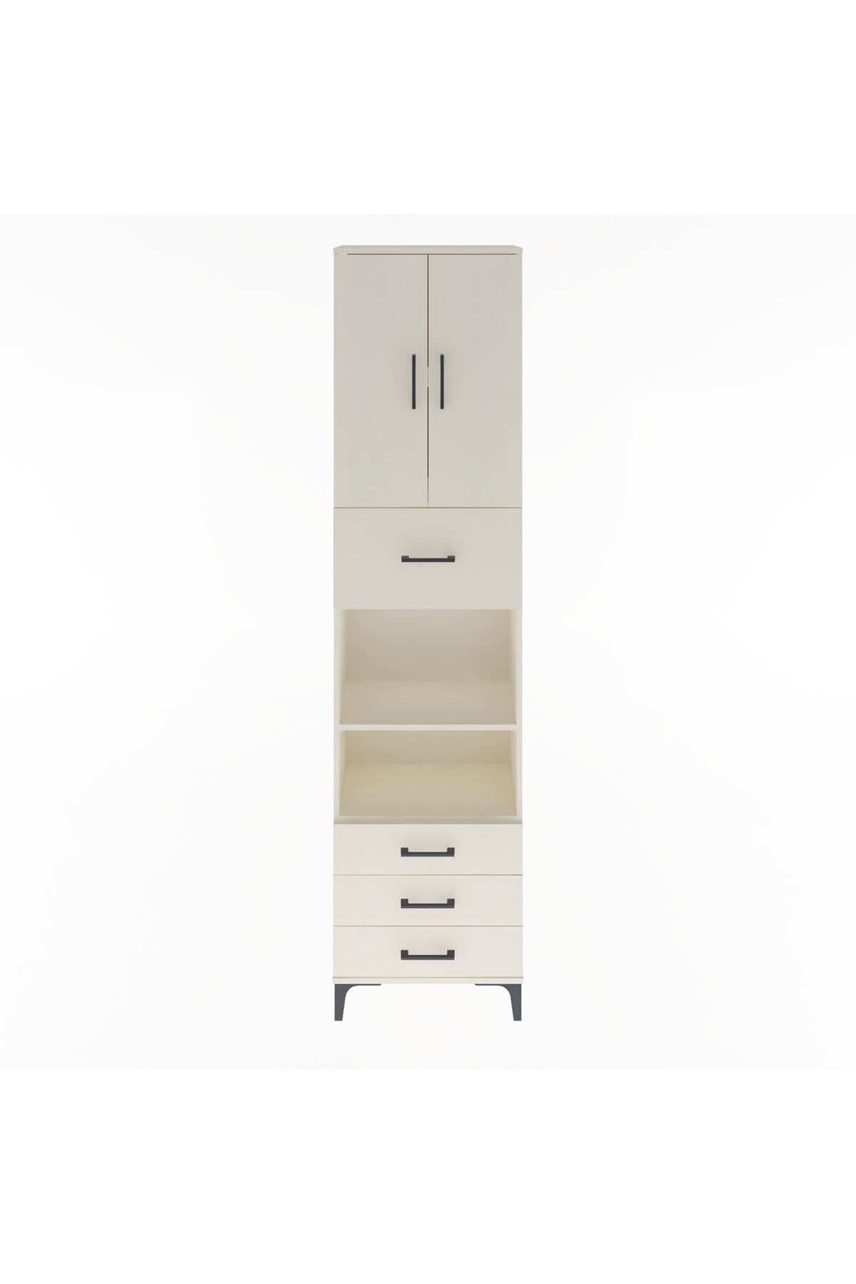 Arges Dolap 4 Raflı 4 Çekmeceli 2 Kapaklı 60x30x243 Aytaşı-Aytaşı