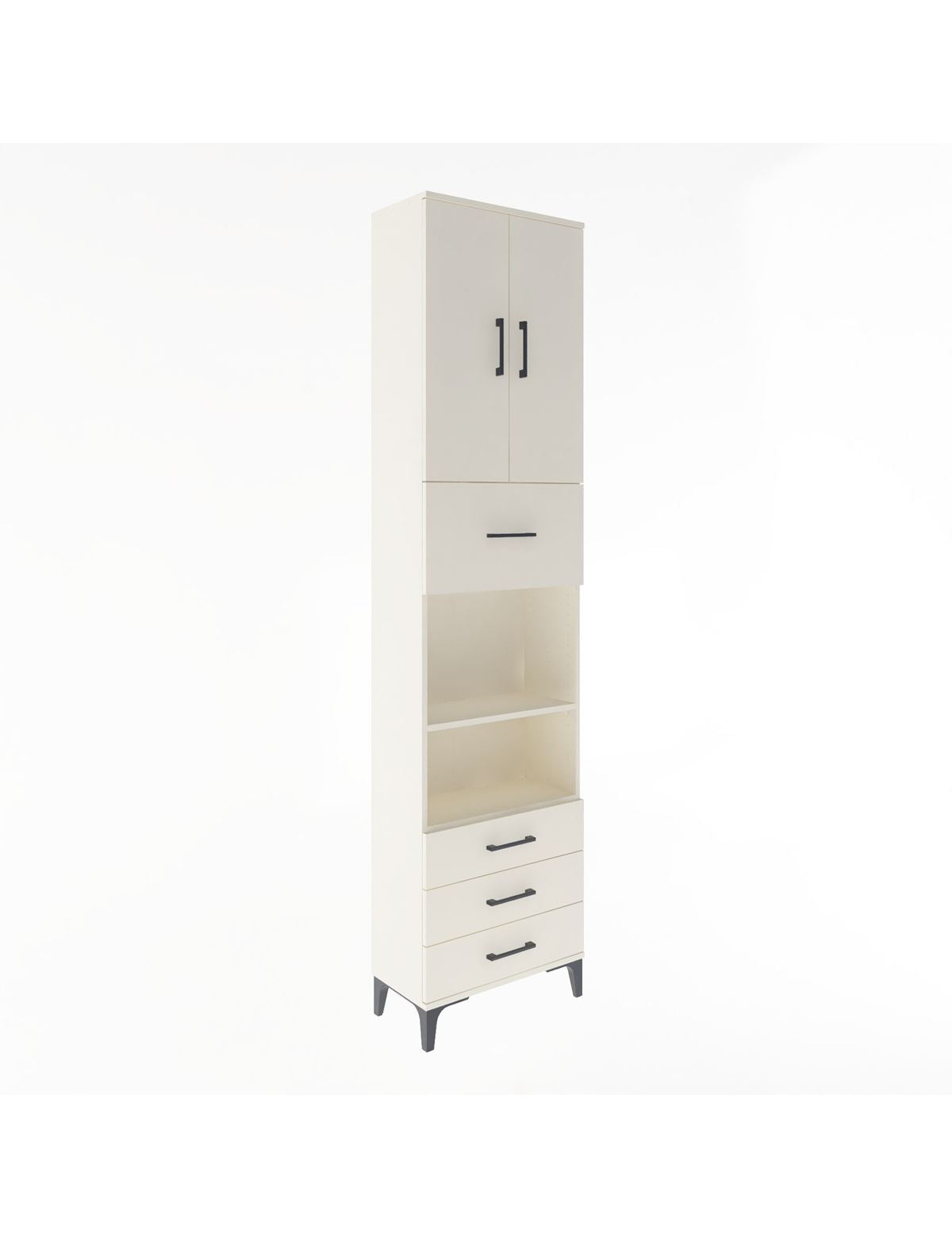 Arges Dolap 4 Raflı 4 Çekmeceli 2 Kapaklı 60x30x243 Aytaşı-Aytaşı