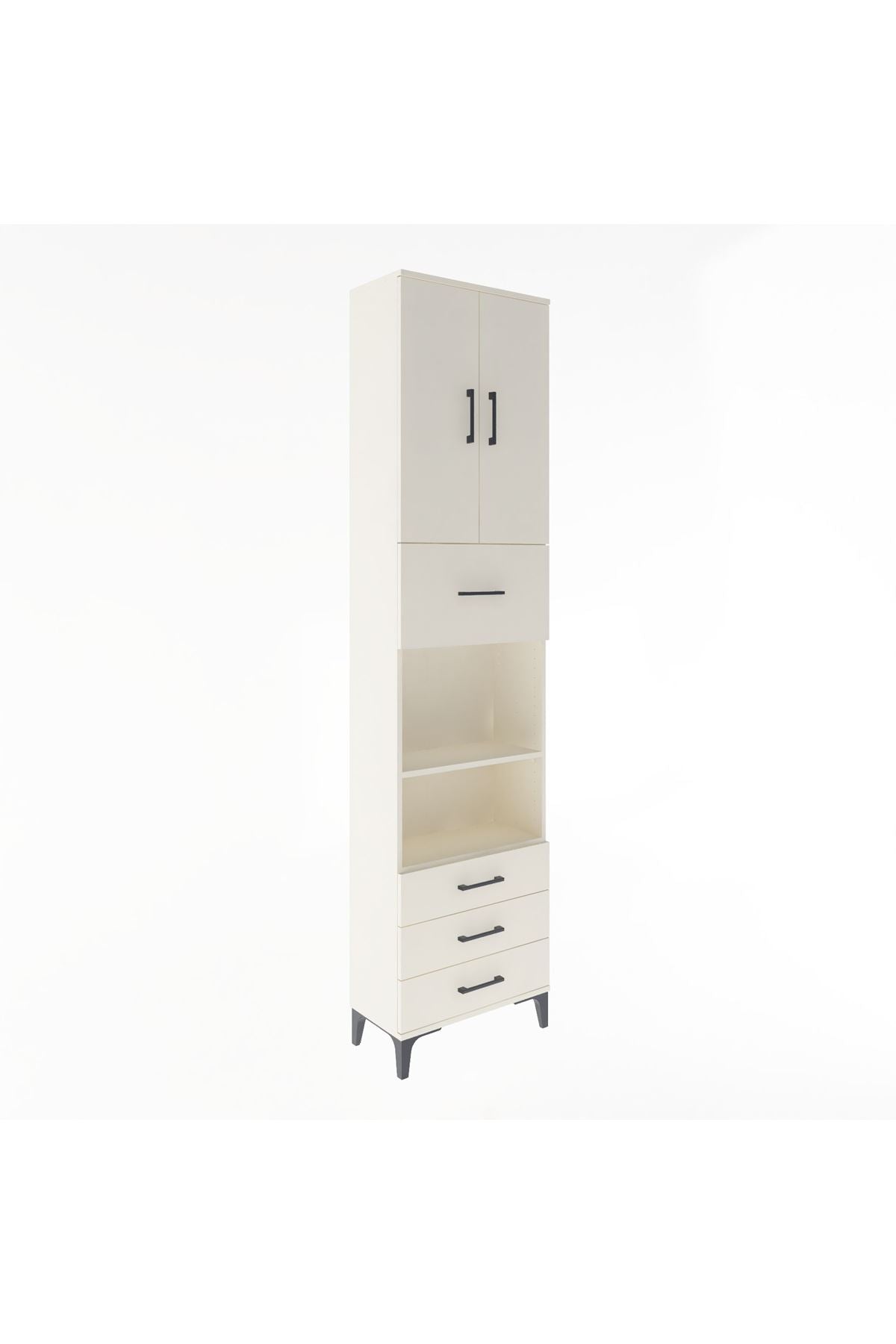 Arges Dolap 4 Raflı 4 Çekmeceli 2 Kapaklı 60x30x243 Aytaşı-Aytaşı