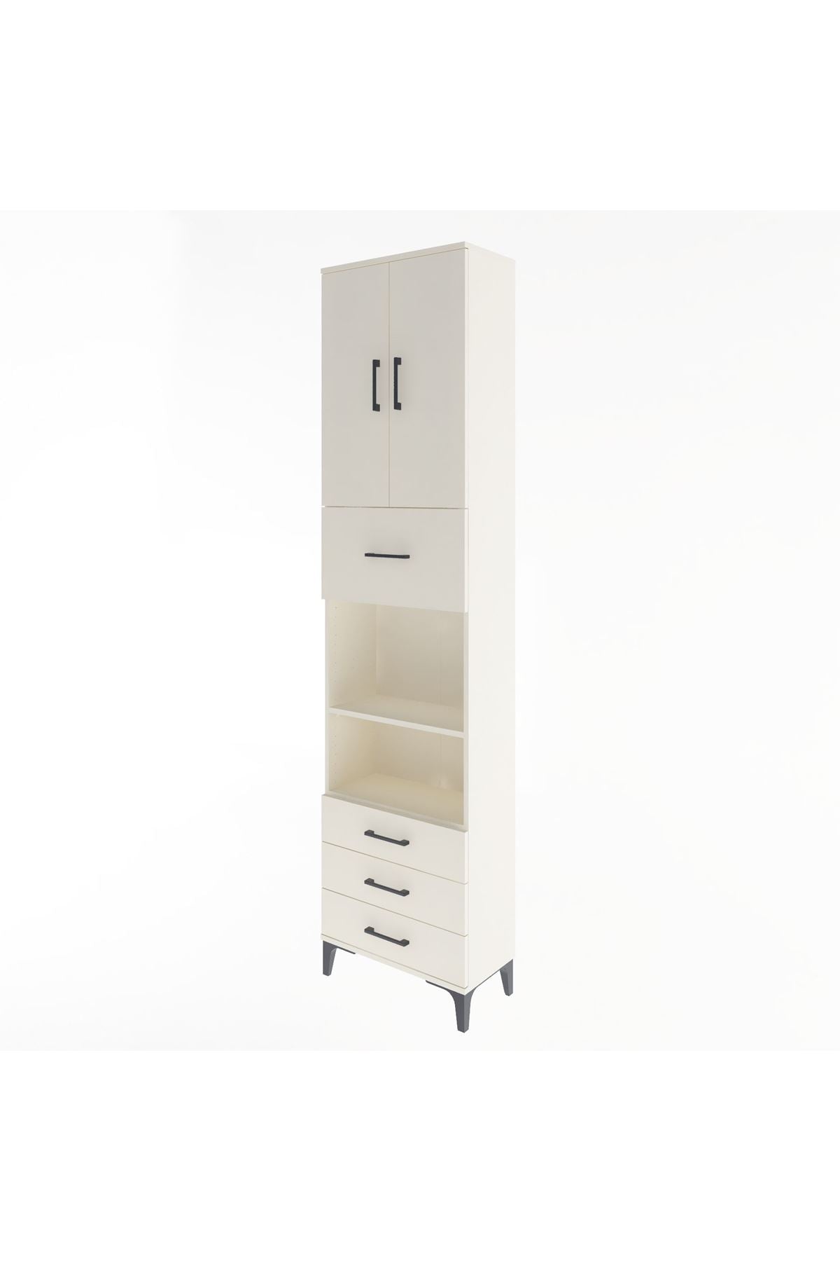 Arges Dolap 4 Raflı 4 Çekmeceli 2 Kapaklı 60x30x243 Aytaşı-Aytaşı