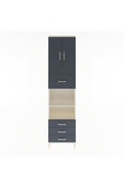 Arges Dolap 4 Raflı 4 Çekmeceli 2 Kapaklı 60x30x243 Aytaşı-Antrasit