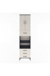 Arges Dolap 4 Raflı 4 Çekmeceli 2 Kapaklı 60x30x243 Antrasit-Aytaşı