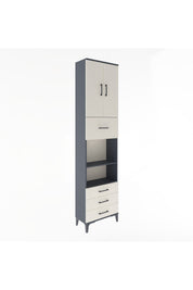 Arges Dolap 4 Raflı 4 Çekmeceli 2 Kapaklı 60x30x243 Antrasit-Aytaşı