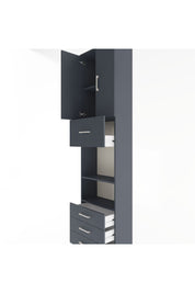 Arges Dolap 4 Raflı 4 Çekmeceli 2 Kapaklı 60x30x243 Antrasit-Antrasit