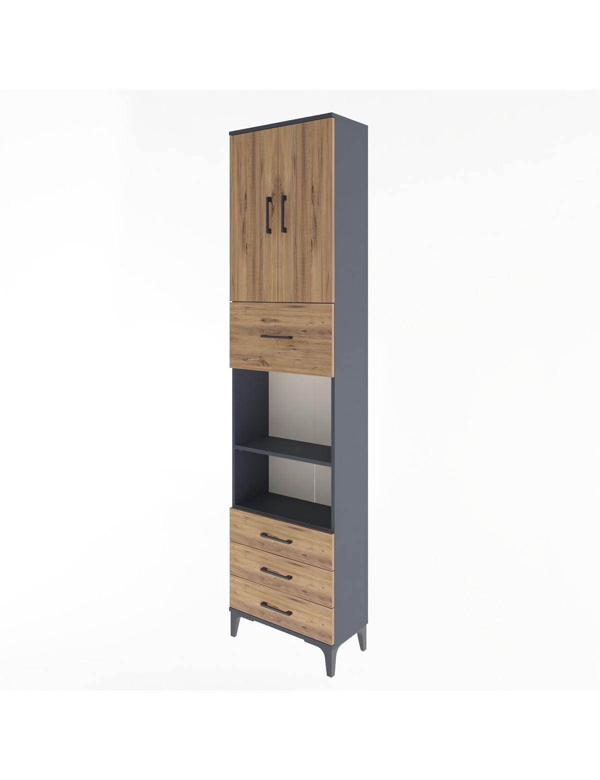 Arges Dolap 4 Raflı 4 Çekmeceli 2 Kapaklı 60x30x243 - S32M039V6A