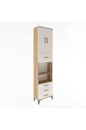 Arges Dolap 4 Raflı 4 Çekmeceli 2 Kapaklı 60x30x243 Çam-Aytaşı