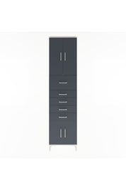 Arges Dolap 3 Raflı 5 Çekmeceli 4 Kapaklı 60x30x243 Aytaşı-Antrasit