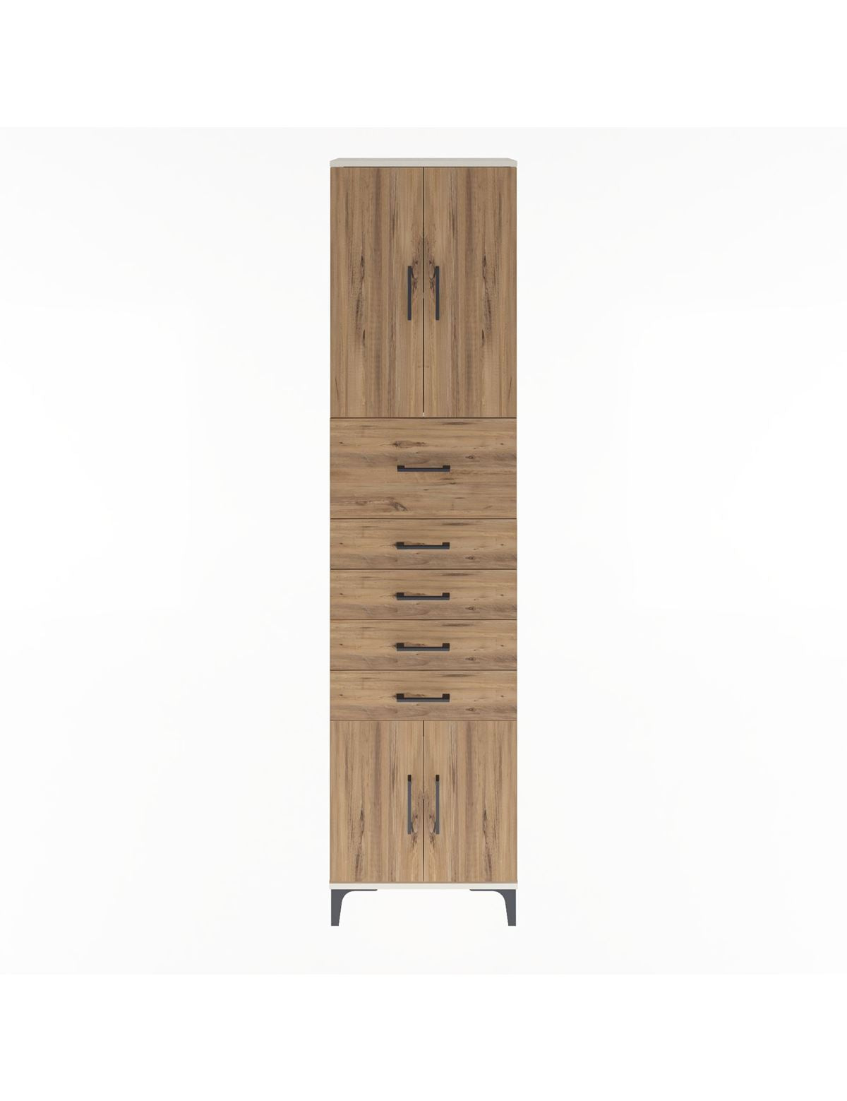 Arges Dolap 3 Raflı 5 Çekmeceli 4 Kapaklı 60x30x243 Aytaşı-Çam