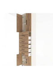 Arges Dolap 3 Raflı 5 Çekmeceli 4 Kapaklı 60x30x243 Aytaşı-Çam