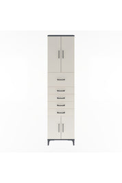 Arges Dolap 3 Raflı 5 Çekmeceli 4 Kapaklı 60x30x243 Antrasit-Aytaşı