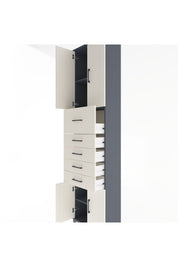 Arges Dolap 3 Raflı 5 Çekmeceli 4 Kapaklı 60x30x243 Antrasit-Aytaşı