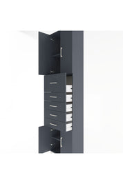 Arges Dolap 3 Raflı 5 Çekmeceli 4 Kapaklı 60x30x243 Antrasit-Antrasit