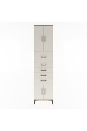 Arges Dolap 3 Raflı 5 Çekmeceli 4 Kapaklı 60x30x243 Çam-Aytaşı