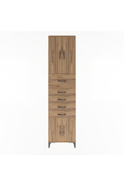 Arges Dolap 3 Raflı 5 Çekmeceli 4 Kapaklı 60x30x243 Çam-Çam