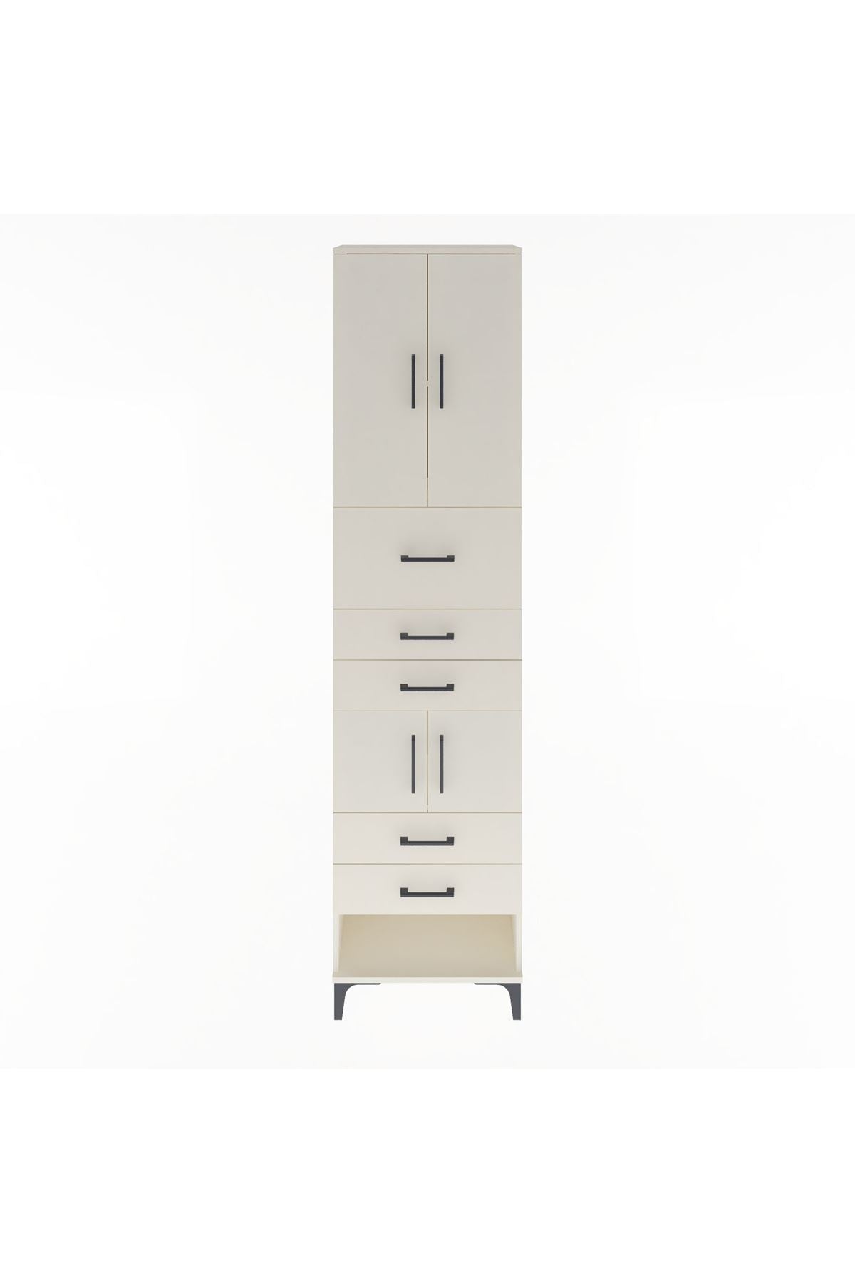 Arges Dolap 3 Raflı 5 Çekmeceli 4 Kapaklı 60x30x243 Aytaşı-Aytaşı