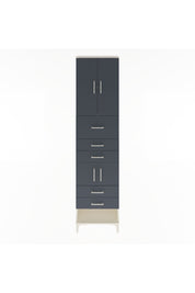 Arges Dolap 3 Raflı 5 Çekmeceli 4 Kapaklı 60x30x243 Aytaşı-Antrasit