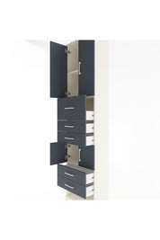 Arges Dolap 3 Raflı 5 Çekmeceli 4 Kapaklı 60x30x243 Aytaşı-Antrasit