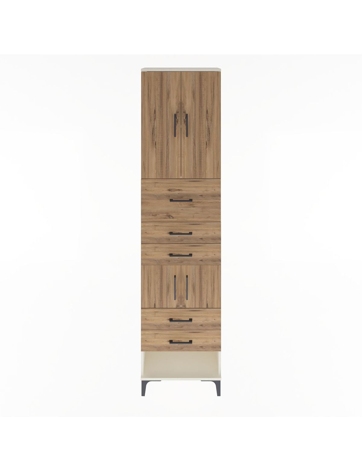 Arges Dolap 3 Raflı 5 Çekmeceli 4 Kapaklı 60x30x243 Aytaşı-Çam