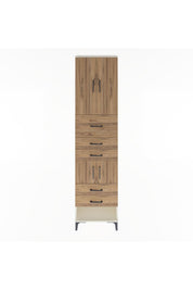 Arges Dolap 3 Raflı 5 Çekmeceli 4 Kapaklı 60x30x243 Aytaşı-Çam