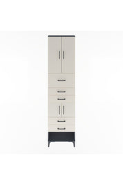 Arges Dolap 3 Raflı 5 Çekmeceli 4 Kapaklı 60x30x243 Antrasit-Aytaşı