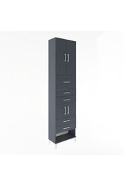 Arges Dolap 3 Raflı 5 Çekmeceli 4 Kapaklı 60x30x243 Antrasit-Antrasit