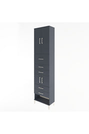 Arges Dolap 3 Raflı 5 Çekmeceli 4 Kapaklı 60x30x243 Antrasit-Antrasit