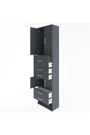 Arges Dolap 3 Raflı 5 Çekmeceli 4 Kapaklı 60x30x243 Antrasit-Antrasit
