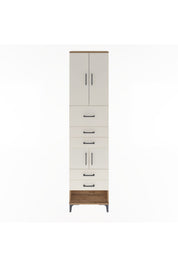 Arges Dolap 3 Raflı 5 Çekmeceli 4 Kapaklı 60x30x243 Çam-Aytaşı