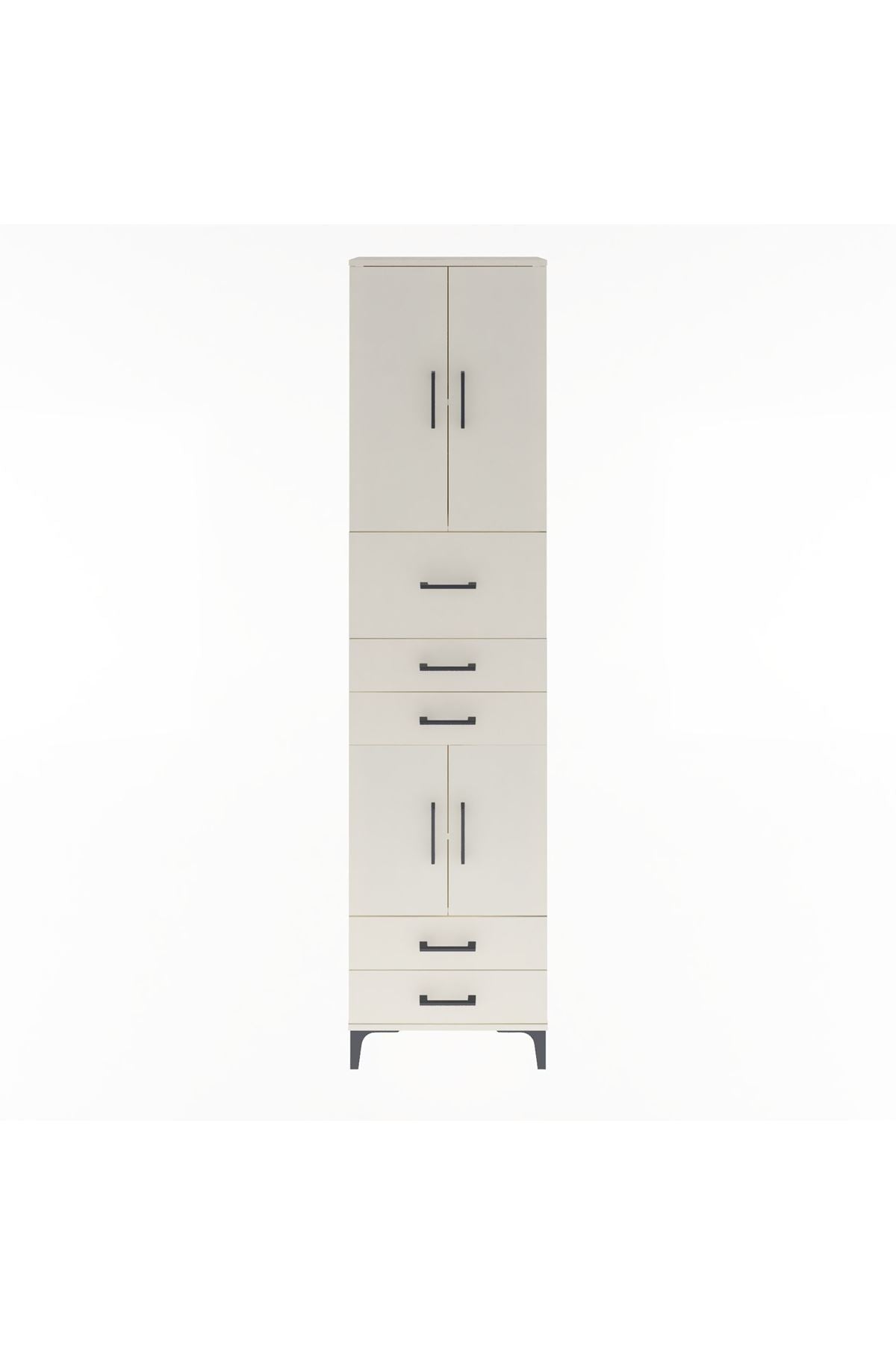 Arges Dolap 4 Raflı 5 Çekmeceli 4 Kapaklı 60x30x243 Aytaşı-Aytaşı