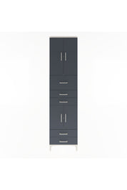 Arges Dolap 4 Raflı 5 Çekmeceli 4 Kapaklı 60x30x243 Aytaşı-Antrasit