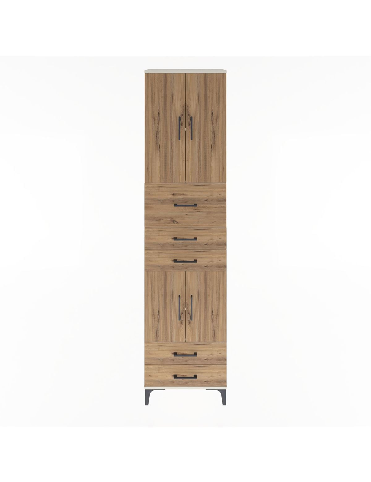 Arges Dolap 4 Raflı 5 Çekmeceli 4 Kapaklı 60x30x243 Aytaşı-Çam