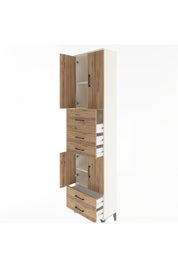 Arges Dolap 4 Raflı 5 Çekmeceli 4 Kapaklı 60x30x243 Aytaşı-Çam