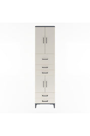 Arges Dolap 4 Raflı 5 Çekmeceli 4 Kapaklı 60x30x243 Antrasit-Aytaşı