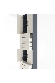 Arges Dolap 4 Raflı 5 Çekmeceli 4 Kapaklı 60x30x243 Antrasit-Aytaşı