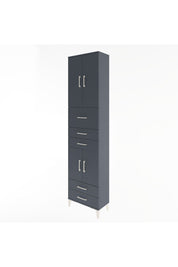 Arges Dolap 4 Raflı 5 Çekmeceli 4 Kapaklı 60x30x243 Antrasit-Antrasit
