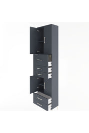 Arges Dolap 4 Raflı 5 Çekmeceli 4 Kapaklı 60x30x243 Antrasit-Antrasit