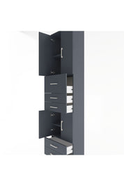 Arges Dolap 4 Raflı 5 Çekmeceli 4 Kapaklı 60x30x243 Antrasit-Antrasit