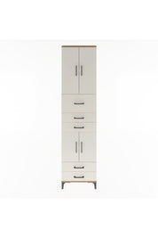 Arges Dolap 4 Raflı 5 Çekmeceli 4 Kapaklı 60x30x243 Çam-Aytaşı