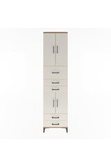 Arges Dolap 4 Raflı 5 Çekmeceli 4 Kapaklı 60x30x243