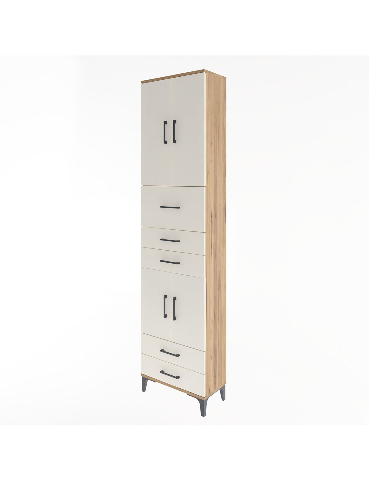 Arges Dolap 4 Raflı 5 Çekmeceli 4 Kapaklı 60x30x243 - S32M042V7A