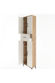 Arges Dolap 4 Raflı Tek Çekmeceli 4 Kapaklı 60x30x243 Çam-Aytaşı