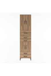 Arges Dolap 4 Raflı 5 Çekmeceli 4 Kapaklı 60x30x243 Çam-Çam