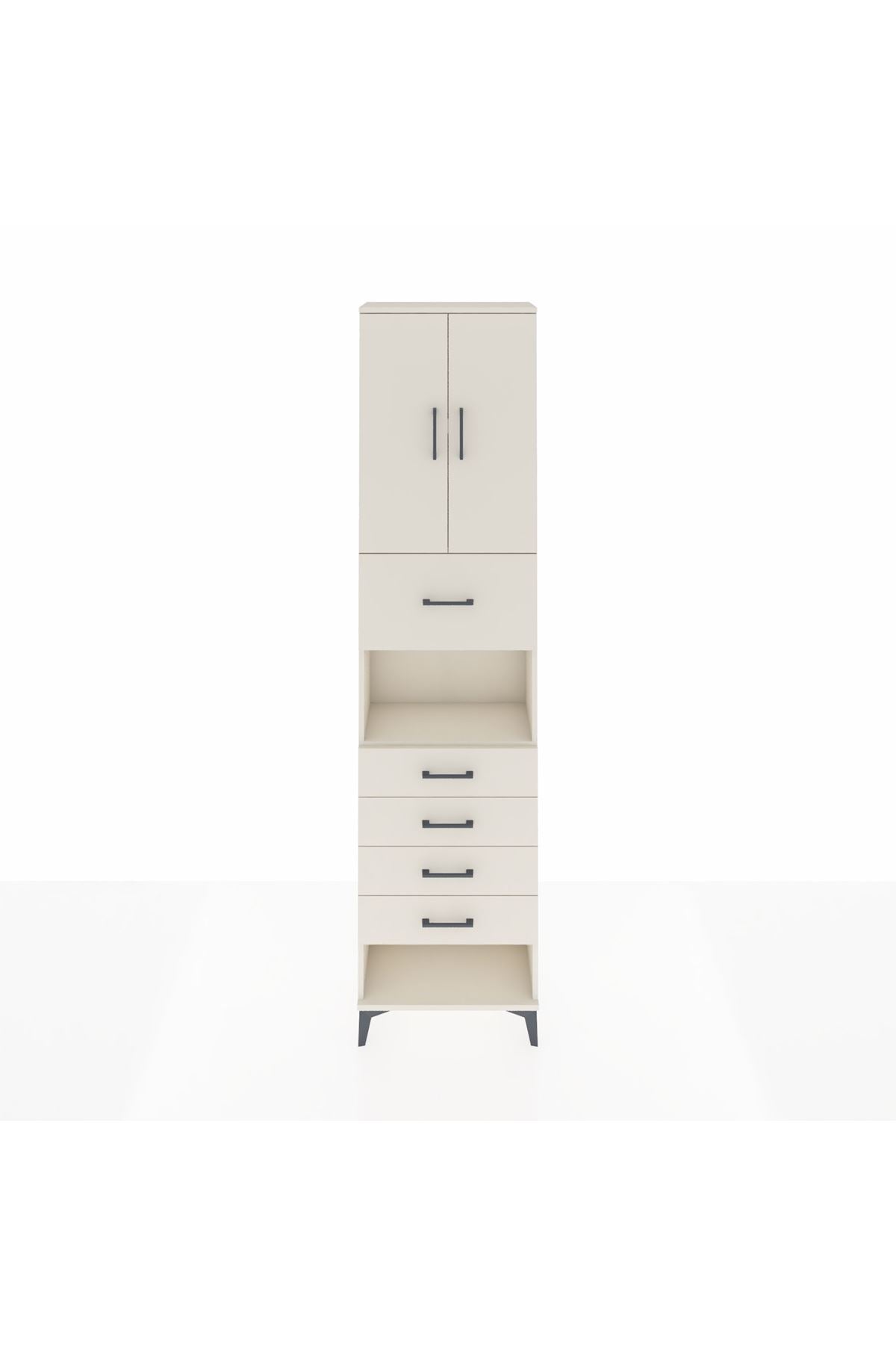 Arges Dolap 3 Raflı 5 Çekmeceli 2 Kapaklı 60x30x243 Aytaşı-Aytaşı