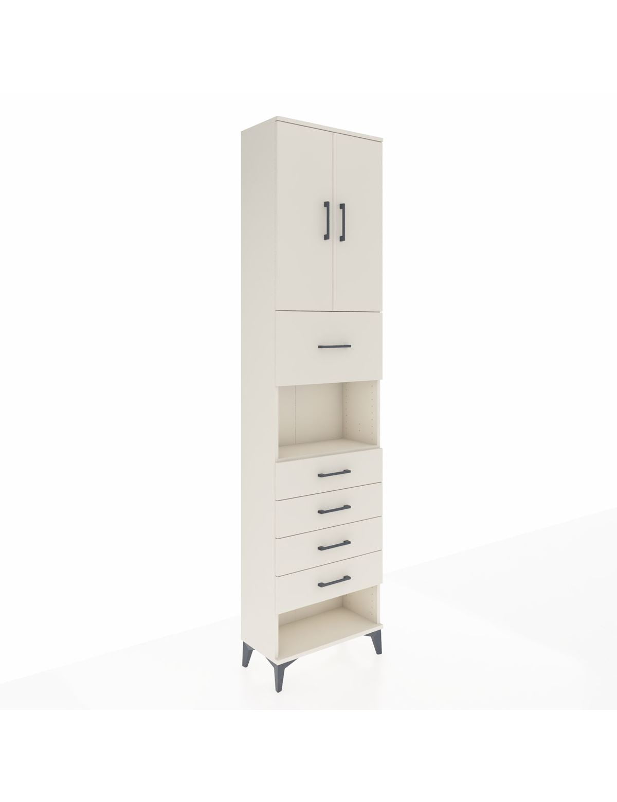 Arges Dolap 3 Raflı 5 Çekmeceli 2 Kapaklı 60x30x243 Aytaşı-Aytaşı