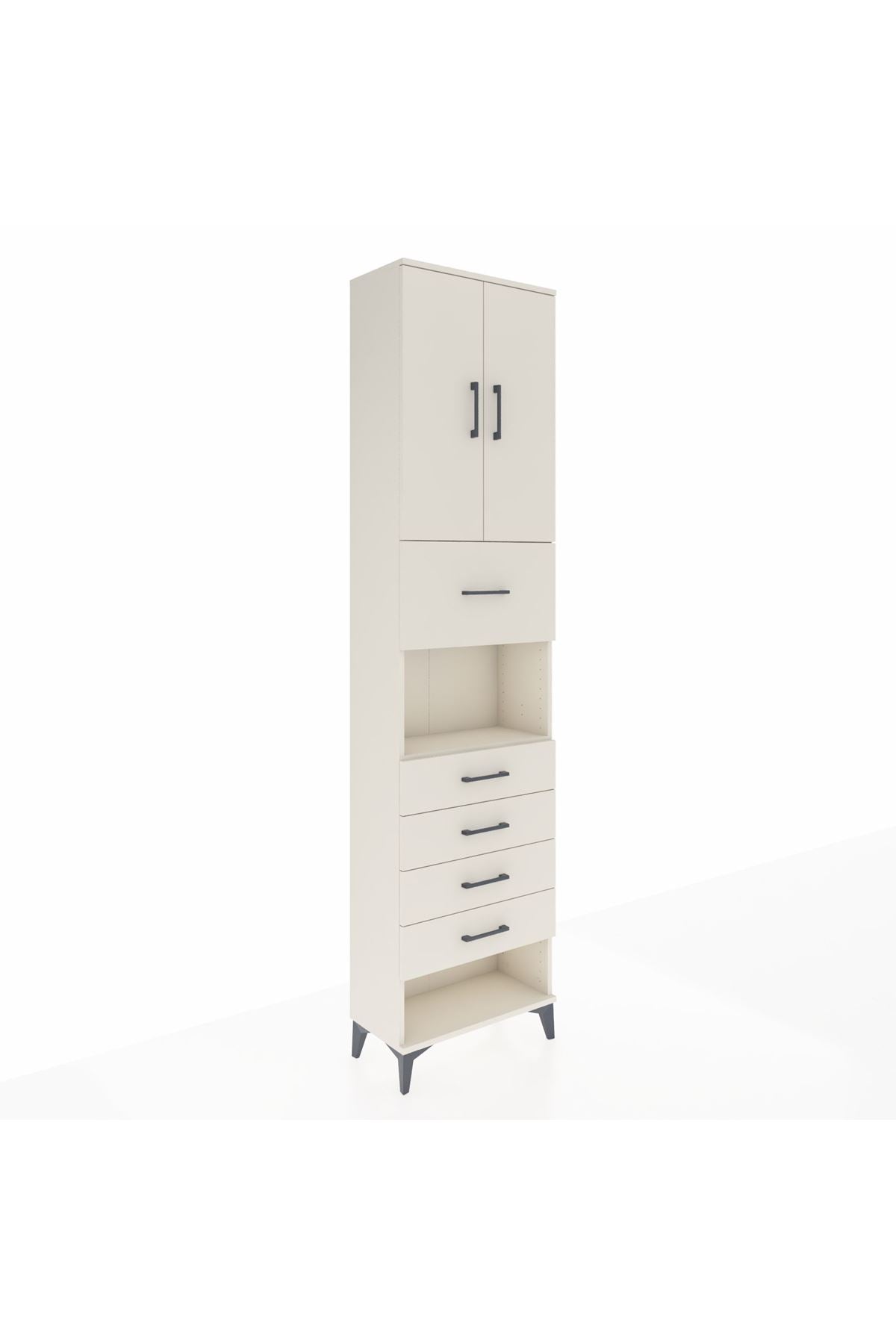 Arges Dolap 3 Raflı 5 Çekmeceli 2 Kapaklı 60x30x243 Aytaşı-Aytaşı